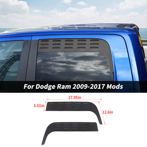 For 2009-2017 Dodge RAM Front Rear Window Glass Louver Ventilation Panel Air Vent Plate