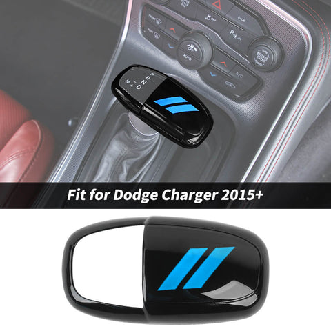 For Dodge 2015+ Charger/Challenger/ 2018+ Durango Interior Gear Shift Knob Decor Cover Trim Black