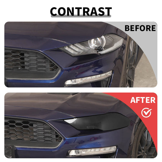 For 2018-2023 Ford Mustang Front Rear Headlight &Taillight Lamp Guard Cover Trim (8 pcs)
