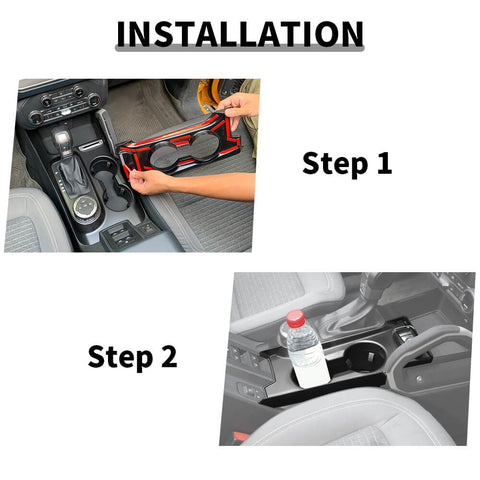 For 2021+ Ford Bronco Center Console Gear Shift Box Cup Holder Storage Trim