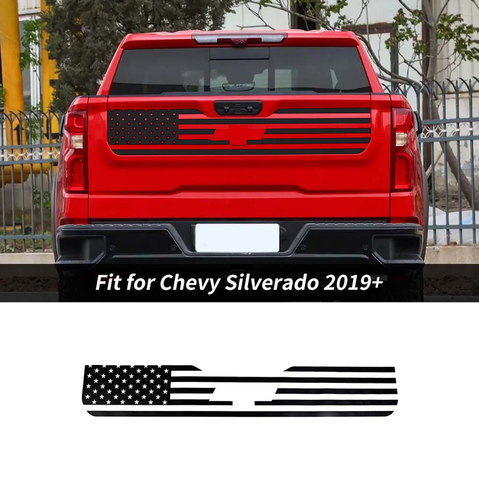 For 2019+ Chevy Silverado American Flag Truck Tailgate Vinyl Decal USA Sticker