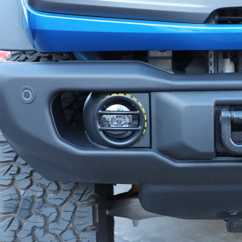 Front Fog Light Lamp Guard Frame Cover Trim Sticker For Ford Bronco 2021+ Black Accessories | CheroCar