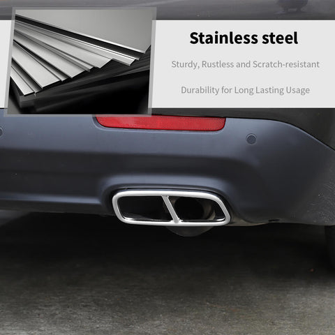 For 2015+ Dodge Challenger Tail Tailpipe Throat Exhaust Pipes Decor Cover Trim