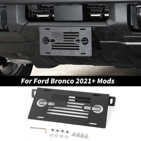 For 2021+ Ford Bronco Aluminum Alloy Front License Plate Frame