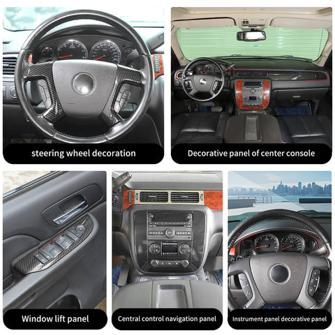 For 2007-2013 Chevy Suburban/Tahoe/Avalanche/GMC-YUKON/GMC-SIERRA Interior Center Console Decoration Cover Trim Kit