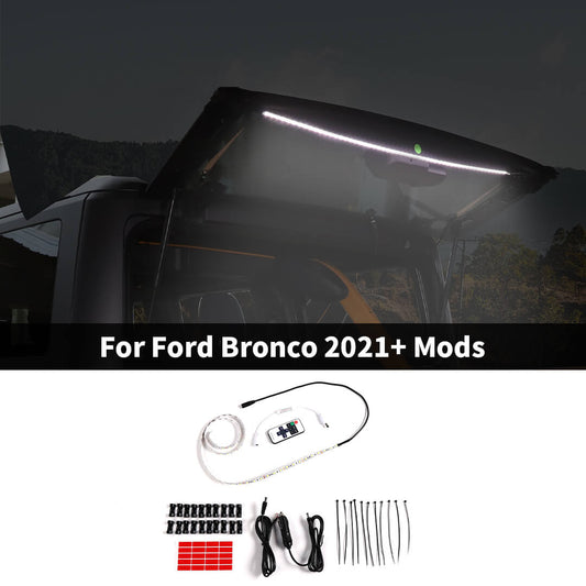 For 2021+ Ford Bronco Rear Tailgate Glass Gate Hatch Dome Light Bar Accessories