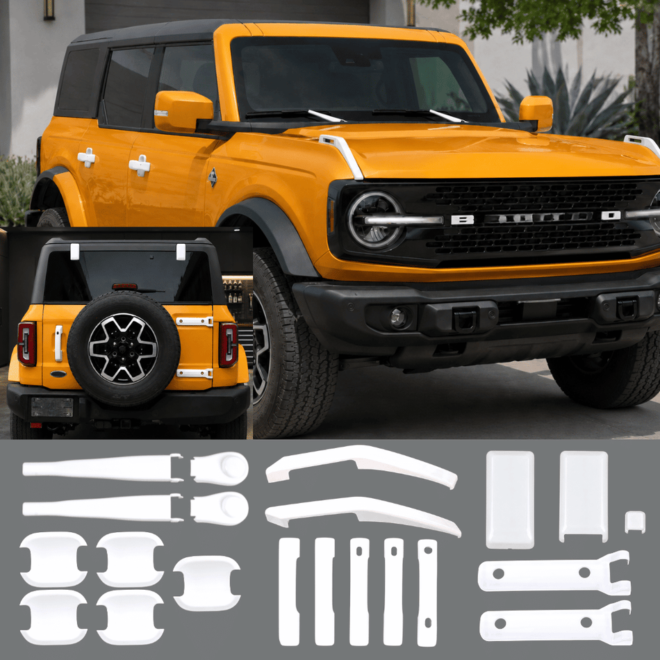 For 2021+ Ford Bronco Exterior Trim Kit Full Set Cover Trim (19 pcs)