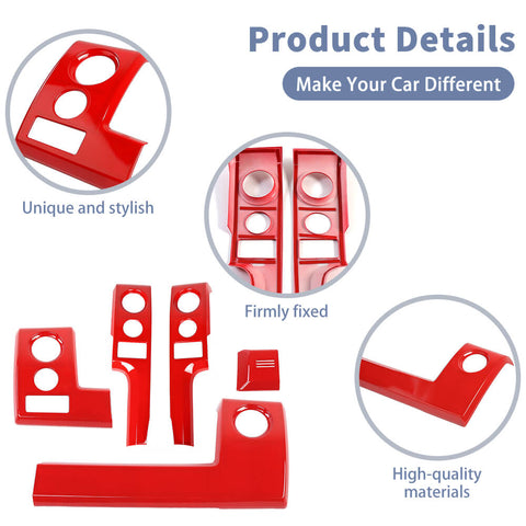 For 2009-2014 Ford F150 Raptor 40x Center Console And Car Door Trim Kit Red