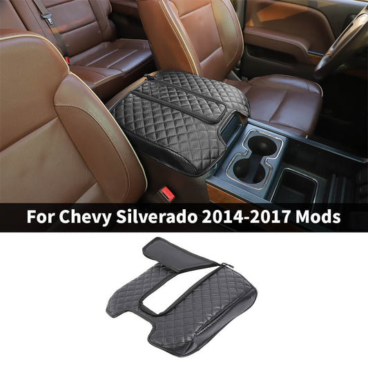 For 2014-2017 Chevy Silverado/GMC-SIERRA/Suburban/Tahoe/GMC-YUKON Interior Center Console Armrest Box Pad Trim Cover