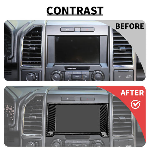 For 2015-2020 Ford F150 25x Inner Center Dash Panel Interior Trim Kit Carbon Fiber
