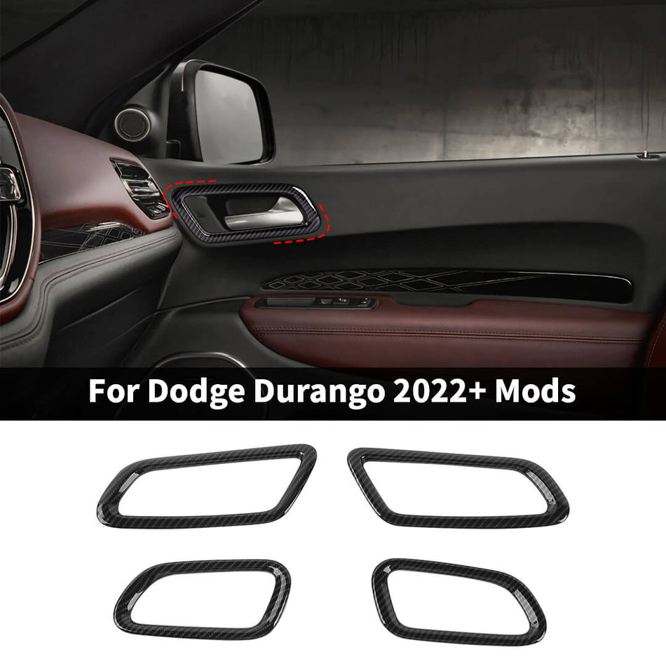 For 2022+ Dodge Durango Interior Door Handle Bowl Decor Cover Trim Ring (4 pcs)