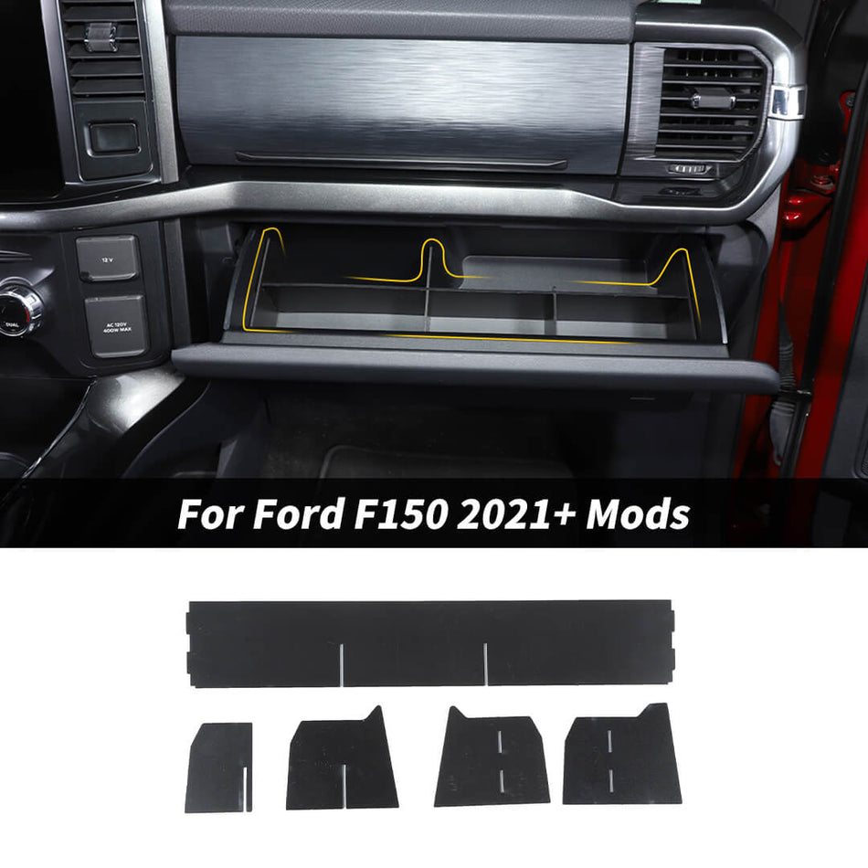 For 2021+ Ford F150 Co-pilot Glove Box Storage Insert Divider Trim