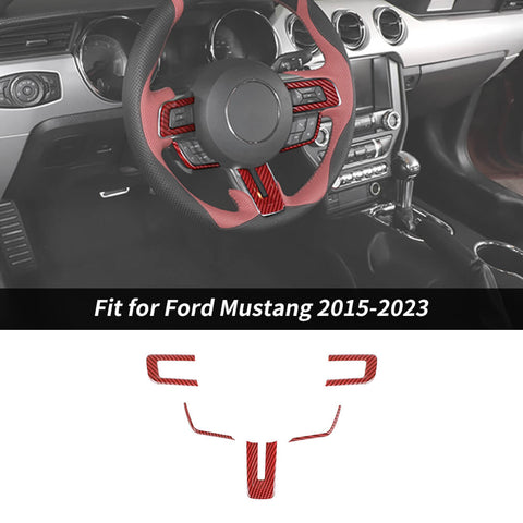 For 2015-2023 Ford Mustang Car Steering Wheel Trim Decor Cover