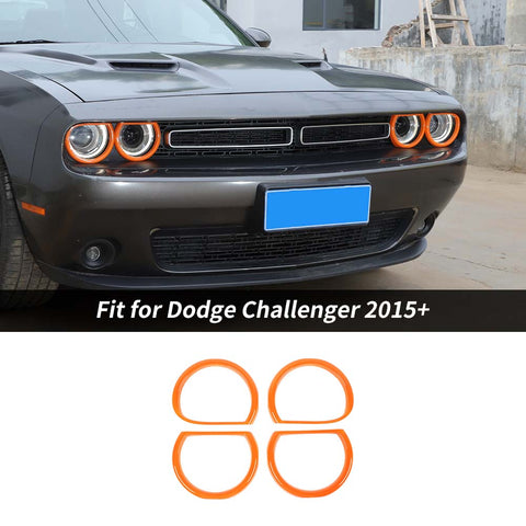 Front Headlight Lamp Cover Trim Bezels For Dodge Challenger 2015+ Accessories | CheroCar