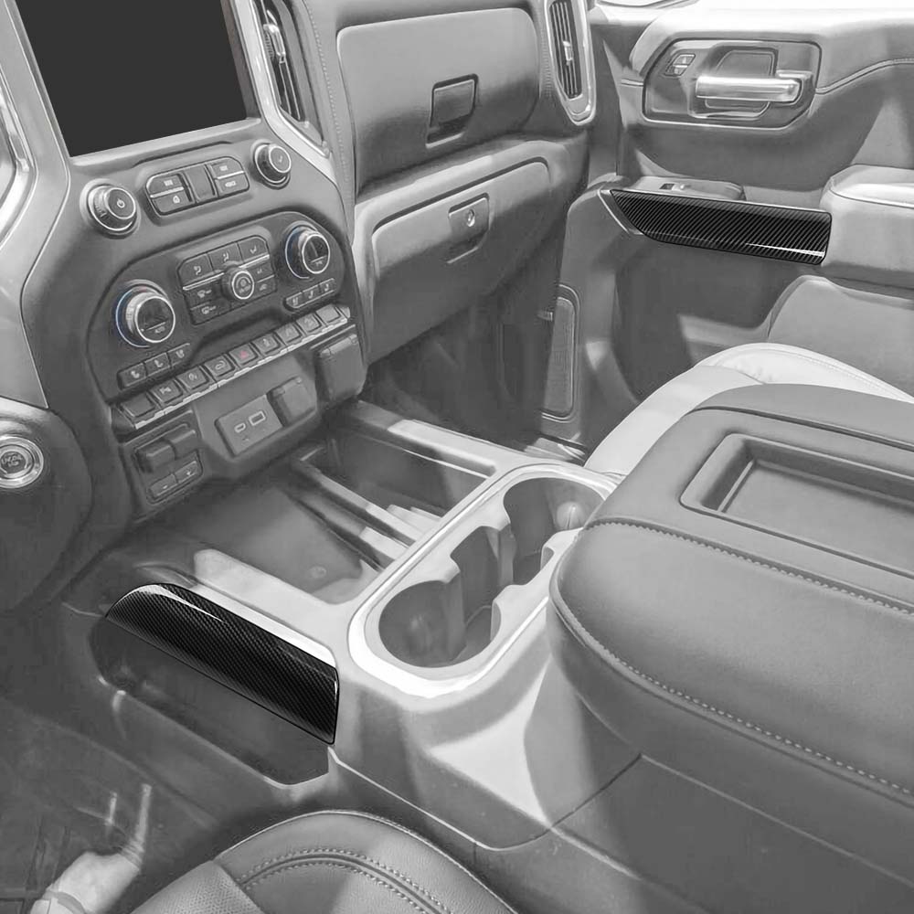 thumbnail image 2 of RT-TCZ For Silverado Inner Door Panel Trim Cover For Chevy Silverado 2019-2022 For GMC Sierra 2019-2022 Wood Grain Interior Accessories 4pcs 2 of 9