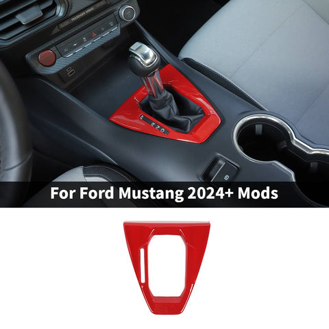 For Mustang 24+ Automatic Car Interior Red Gear Shift Bezel Panel Cover