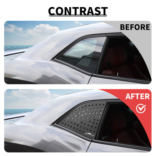 For 2008+ Dodge Challenger Side Rear Window Triangle Glass Cover Trim