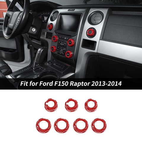 Center Console Switch Knob Cover Trim Ring For Ford F150 Raptor 2013-2014 Accessories | CheroCar