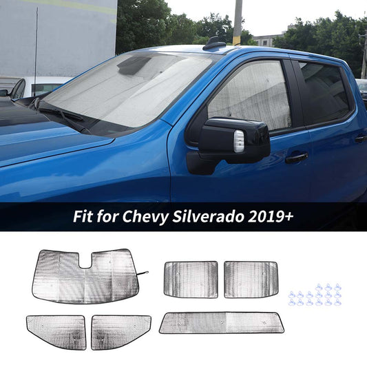 6 x Sunshade Side Window Sun Shade Sunscreen Heat Insulation Sun Visor For Chevy Silverado/GMC Sierra 2019+ Accessories | CheroCar