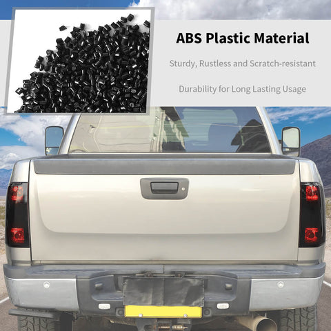 For 2007-2013 Chevy Silverado/GMC-SIERRA Smoked Black Tail Light Cover Trim Guard