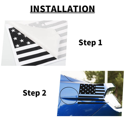 For 2015+ Ford Mustang Rear Fender Trim Sticker American Flag