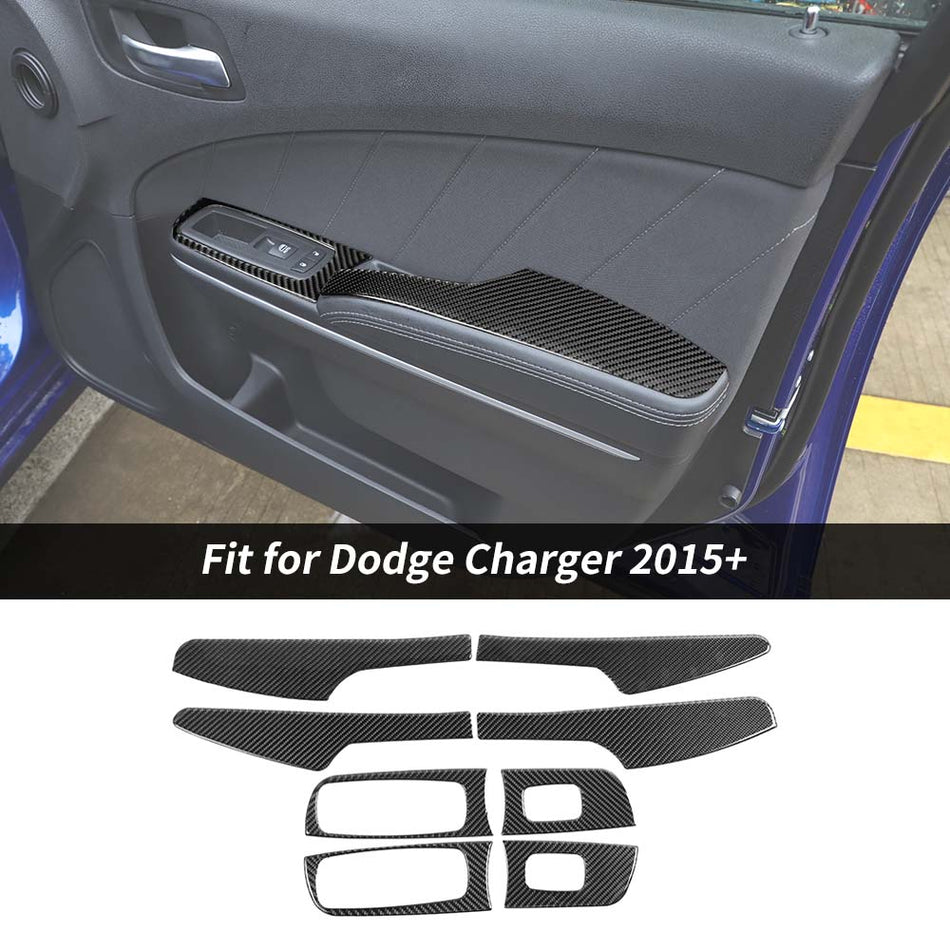 For 2015+ Dodge Charger Door Armrest Handle Panel Cover Trim