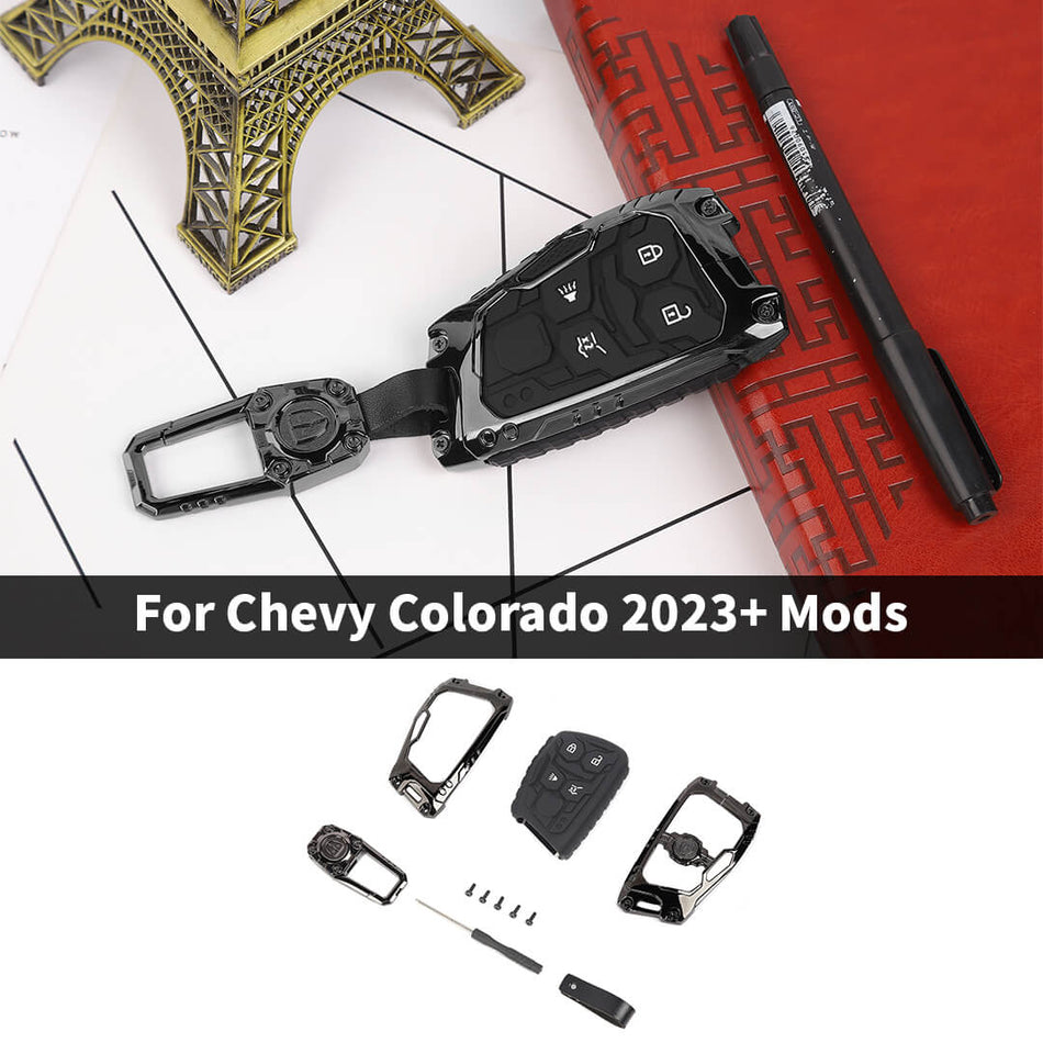 For 2023+ Chevy Colorado/2020+ Silverado/Suburban/Tahoe/GMC-YUKON/GMC-SIERRA Car Key Fob Cover Skin Case Guard 4 keys
