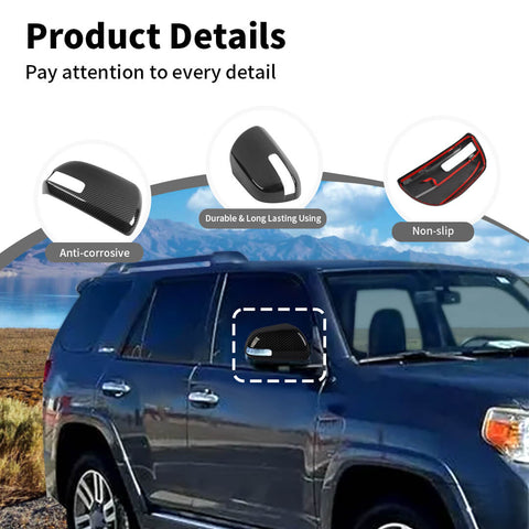 For 2010-2013 4Runner Car Rear View Mirror Panel Decor Cover Trim Shell Cap