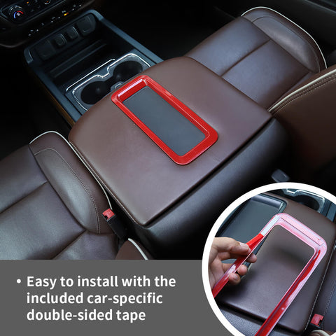 For 2014-2017 Chevy Silverado/Suburban/Tahoe/GMC-SIERRA/YUKON Interior Armrest Box Swtich Rear Air Vent Panel Trim Cover Kit (4 pcs)