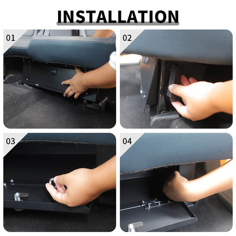 For Ford 2021+ Ford Bronco Under Rear Seat Locking Safe Storage Box