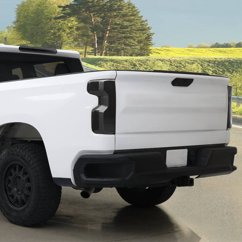 For 2022+ Chevy Silverado Smoked Black High Brake Light & Rear Taillight Lamp Trim Cover Kit
