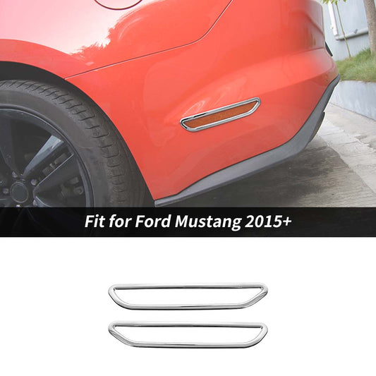 Rear Bumper Side Warning Light Frame Cover Trim Bezel For Ford Mustang 2015+ Chrome Accessories | CheroCar