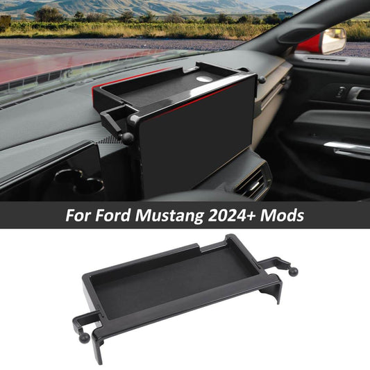 For 2024+ Ford Mustang Behind Center Console Dashboard Storage Box Phone Holder Organizer