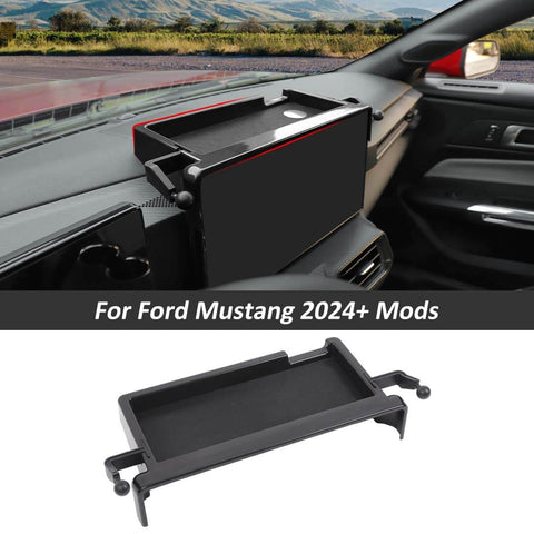 For 2024+ Ford Mustang Behind Center Console Dashboard Storage Box Phone Holder Organizer