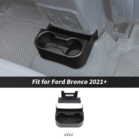 For 2021+ Ford Bronco 4-Door Car Rear Back Water Cup Holder Storage Box Organizer
