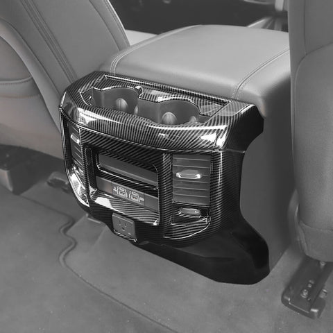 For 2018+ Dodge Ram Rear Air Condition Outlet Vent & Rear Seat Cup Holder Panel Trim