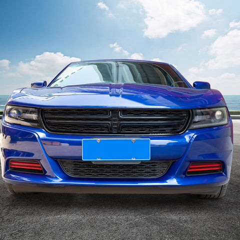 For 2015+ Dodge Charger Front Bumper Strips Overlay Trim Cover