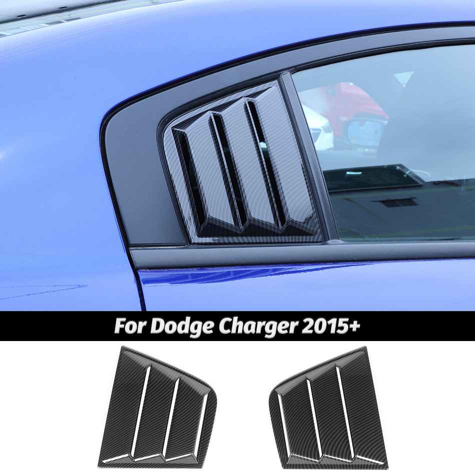 For 2015+ Dodge Charger Rear Side Window Blinds Quarter Louver Cover