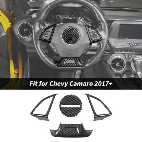 For 2017+ Chevy Camaro 4 x Car Steering Wheel Decor Frame Trim Cover
