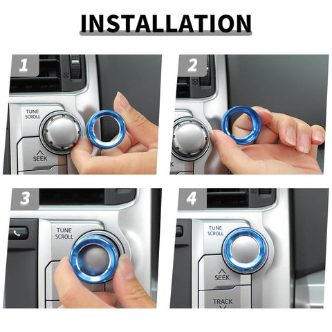 For 2010-2023 4Runner Center Console Audio Switch Button Knob Ring Cover Trim