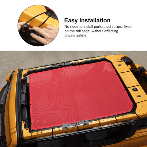 For 2021+ Ford Bronco PVC Roof Mesh Insulation Net Cover