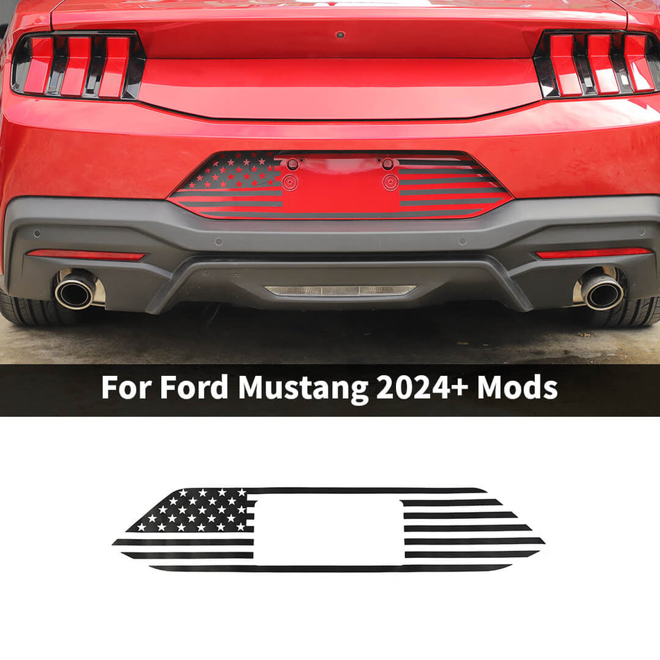 For 2024+ Ford Mustang Rear License Plate Decal Sticker Decor Cover Trim