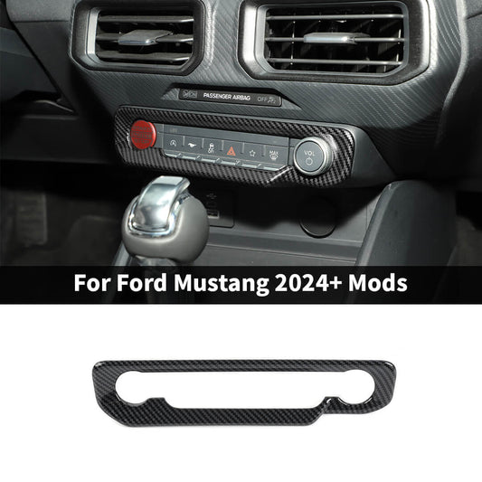 For 2024+ Ford Mustang Interior Center Console Air Conditioning Control Panel Decal Trim Cover