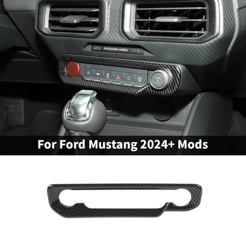 For 2024+ Ford Mustang Interior Center Console Air Conditioning Control Panel Decal Trim Cover