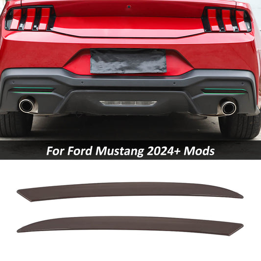 For 2024+ Ford Mustang Smoked Black Rear Fog Light Lamp Frame Cover Trim Bezels