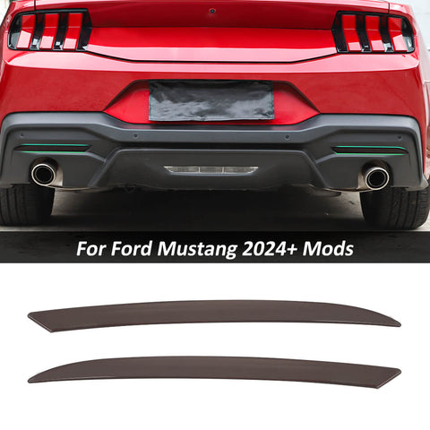 For 2024+ Ford Mustang Smoked Black Rear Fog Light Lamp Frame Cover Trim Bezels
