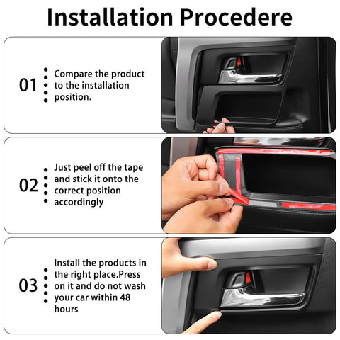 For 2010-2023 Toyota 4Runner Inner Door Handle Bowl Cover Trim Decor
