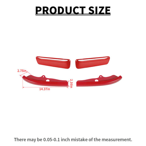 For 2015+ Dodge Challenger Front Hood Scoop Air Vent & Bumper Lip Splitter Cover Trim Kit