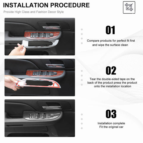 For 2007-2013 Chevy Suburban/Tahoe/Avalanche/GMC-YUKON/GMC-SIERRA Interior Center Console Decoration Cover Trim Kit