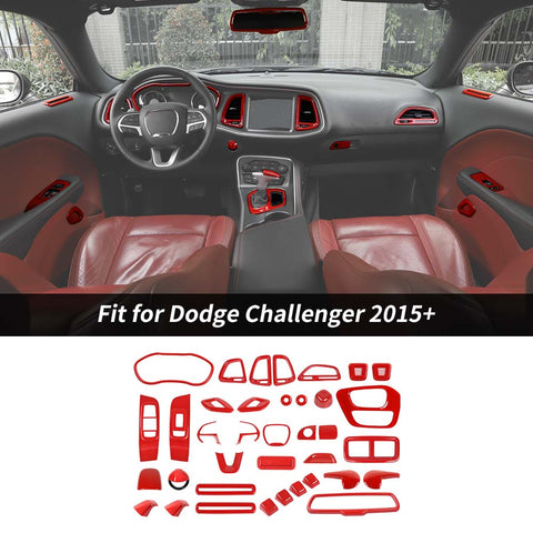 37x Full Set Interior Decor Cover Trim For Dodge Challenger 2015+ Accessories | CheroCar